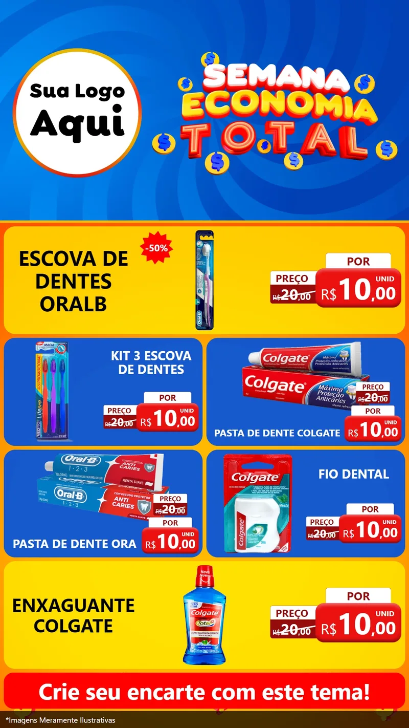 Modelo de TV para TV Vertical com o tema Semana Economia Total para Higiene Pessoal