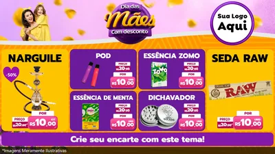 Modelo de TV para TV Horizontal com o tema Dia das Mães com Desconto para Tabacaria