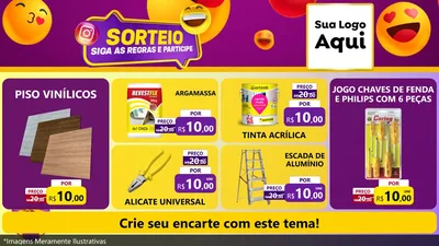 Modelo de TV para TV Horizontal com o tema Sorteio para Material para Construção