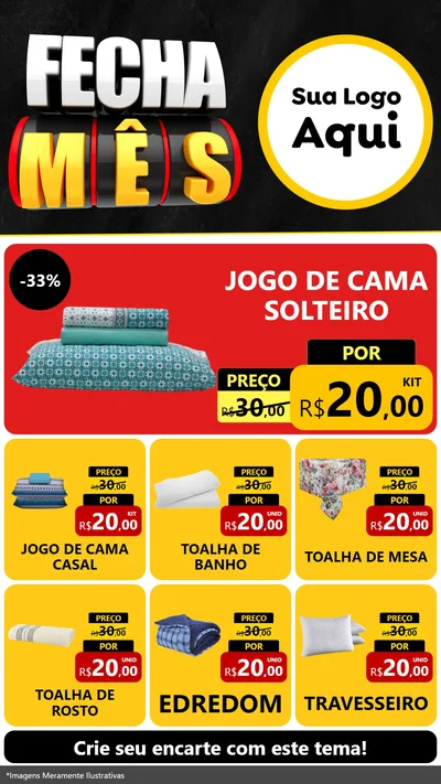 Modelo de Rede Social para Stories com o tema Fecha Mês para Cama, Mesa e Banho