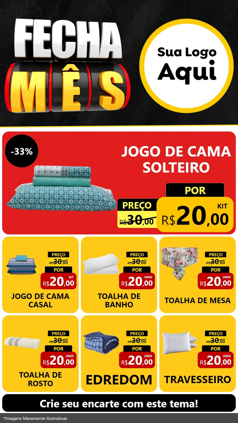 Modelo de Rede Social para Stories com o tema Fecha Mês para Cama, Mesa e Banho