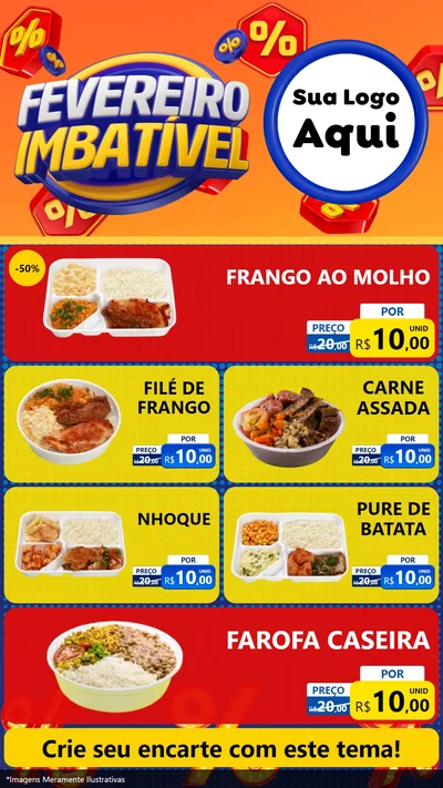 Modelo de TV para TV Vertical com o tema Fevereiro Imbatível para Restaurante