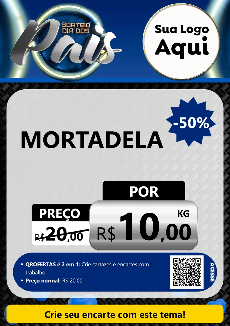 Modelo de Cartaz para Cartaz A4 Vertical com o tema Sorteio Dia Dos Pais para Frios e Laticínios