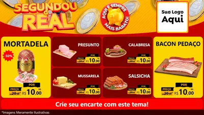 Modelo de TV para TV Horizontal com o tema Segundou do Real para Frios e Laticínios