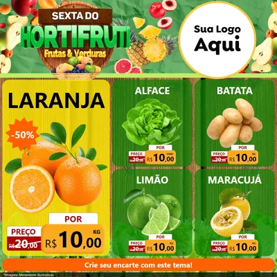 Modelo de Rede Social para Feed Facebook com o tema Sexta do Hortifrúti para Hortifrúti