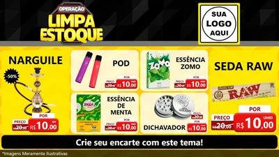 Modelo de TV para TV Horizontal com o tema Operação Limpa Estoque para Tabacaria