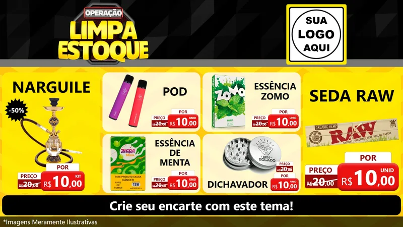 Modelo de TV para TV Horizontal com o tema Operação Limpa Estoque para Tabacaria