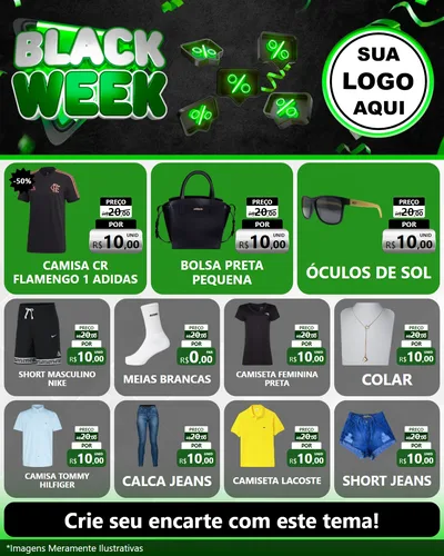 Modelo de Rede Social para Feed Instagram com o tema Black Week para Roupas e acessórios