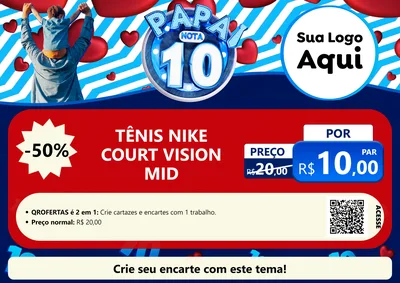 Modelo de Cartaz para Cartaz A4 Horizontal com o tema Papai Nota 10 para Calçados