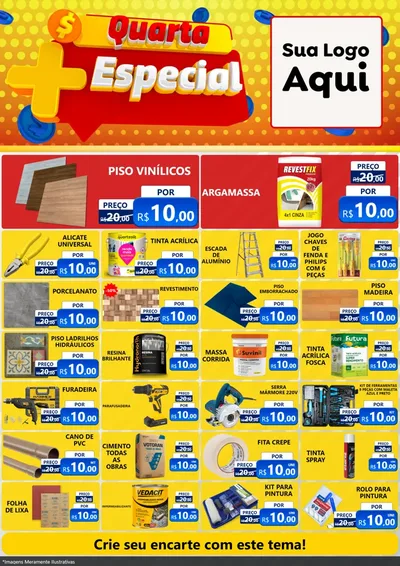 Modelo de Encarte para Encarte A4 Vertical com o tema Quarta Mais Especial para Material para Construção