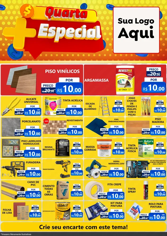 Modelo de Encarte para Encarte A4 Vertical com o tema Quarta Mais Especial para Material para Construção