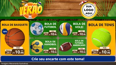 Modelo de TV para TV Horizontal com o tema Verão para Artigos Esportivos