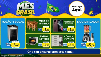 Modelo de TV para TV Horizontal com o tema Mês do Brasil para Móveis e Eletro
