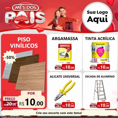 Modelo de Rede Social para Feed Facebook com o tema Mês dos Pais para Material para Construção