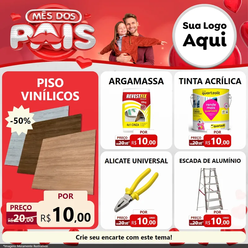 Modelo de Rede Social para Feed Facebook com o tema Mês dos Pais para Material para Construção