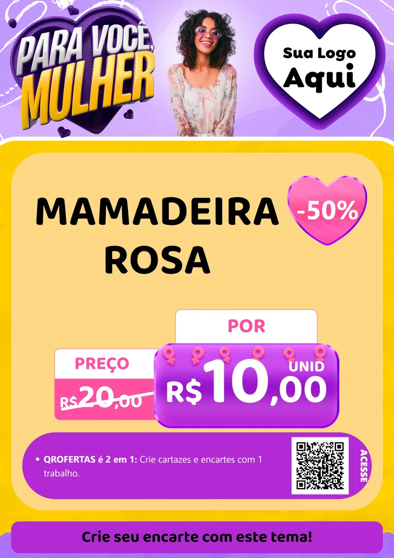 Modelo de Cartaz para Cartaz A4 Vertical com o tema Para Você, Mulher para Bebês