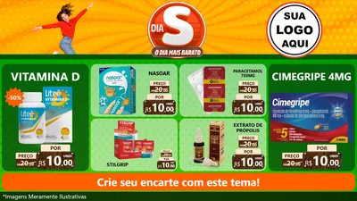 Modelo de TV para TV Horizontal com o tema Dia S - O Dia Mais Barato para Farmácia