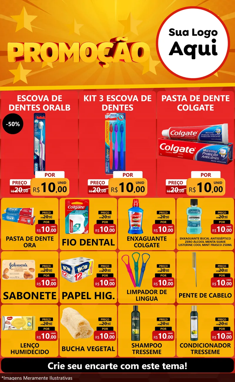 Modelo de Encarte para Encarte Grande com o tema Promoção para Higiene Pessoal