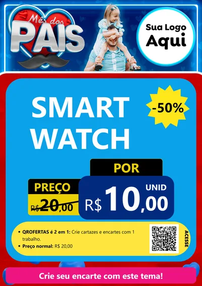 Modelo de Cartaz para Cartaz A4 Vertical com o tema Mês Dos Pais para Informática