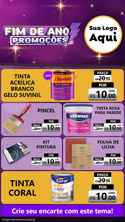 Modelo de TV para TV Vertical com o tema Fim de Ano Promoções para Tintas e Ferramentas
