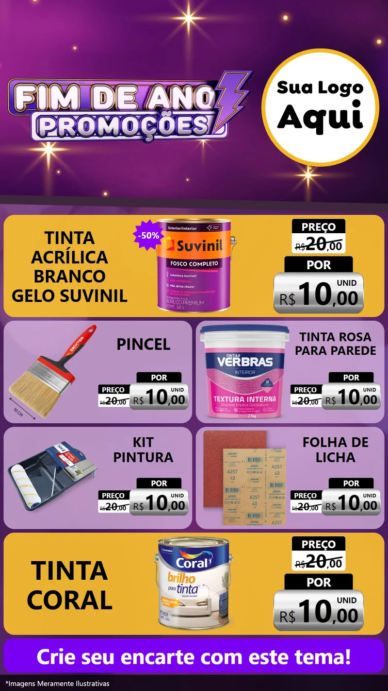 Modelo de TV para TV Vertical com o tema Fim de Ano Promoções para Tintas e Ferramentas