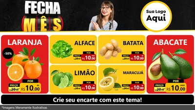 Modelo de TV para TV Horizontal com o tema Fecha Mês para Hortifrúti