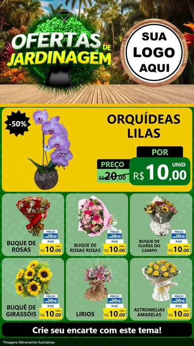 Modelo de Rede Social para Stories com o tema Ofertas de Jardinagem para Floricultura e jardim