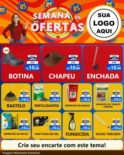 Modelo de Rede Social para Feed Instagram com o tema Semana de Ofertas para Agropecuária