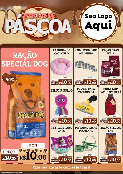 Modelo de Encarte para Encarte A4 Vertical com o tema Ofertas de Páscoa para Pet Shop