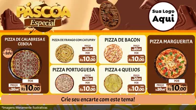 Modelo de TV para TV Horizontal com o tema Páscoa Especial para Pizzaria