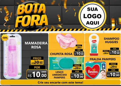 Modelo de Encarte para Encarte A4 Horizontal com o tema Bota Fora para Bebês