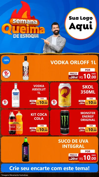 Modelo de TV para TV Vertical com o tema Semana Queima de Estoque para Distribuidora de bebidas