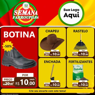 Modelo de Rede Social para Feed Facebook com o tema Semana Farroupilha para Agropecuária