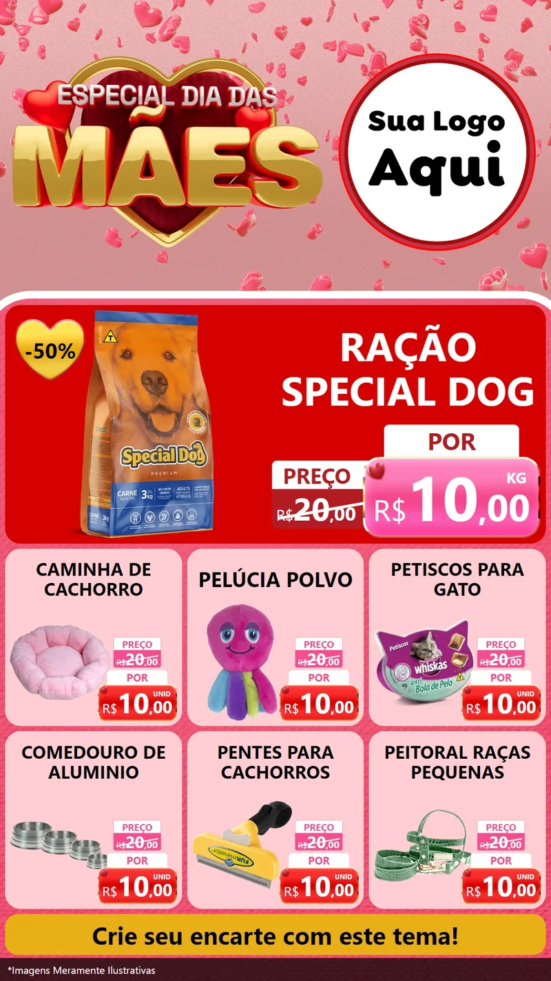 Modelo de Rede Social para Stories com o tema Especial Dia Das Mães para Pet Shop