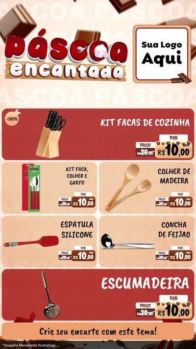 Modelo de TV para TV Vertical com o tema Páscoa Encantada para Utilidades Domésticas