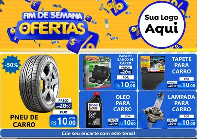 Modelo de Encarte para Encarte A4 Horizontal com o tema Fim de Semana de Ofertas para Auto peças