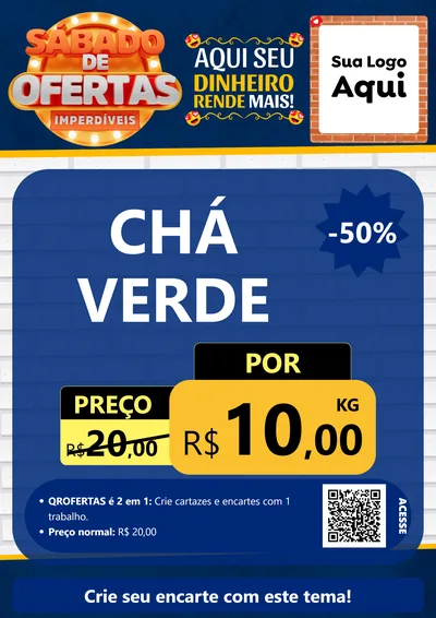 Modelo de Cartaz para Cartaz A4 Vertical com o tema Sábado de Ofertas Imperdíveis para Produtos Naturais