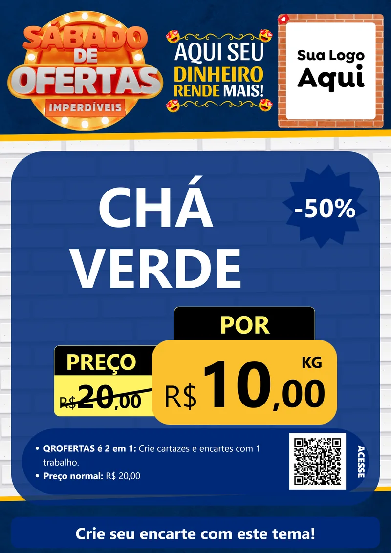 Modelo de Cartaz para Cartaz A4 Vertical com o tema Sábado de Ofertas Imperdíveis para Produtos Naturais