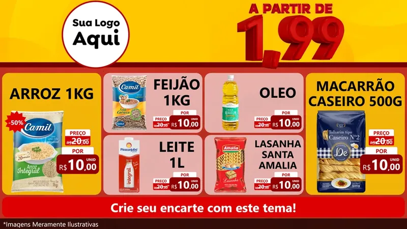 Modelo de TV para TV Horizontal com o tema A Partir de Um e Noventa e Nove - 1,99 para Supermercado