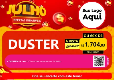 Modelo de Cartaz para Cartaz A4 Horizontal com o tema Julho Ofertas Imbatíveis para Concessionaria de Carros