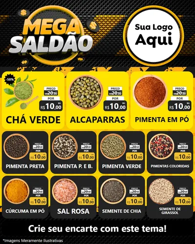 Modelo de Rede Social para Feed Instagram com o tema Mega Saldão para Produtos Naturais