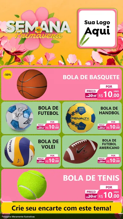 Modelo de TV para TV Vertical com o tema Semana da Primavera para Artigos Esportivos