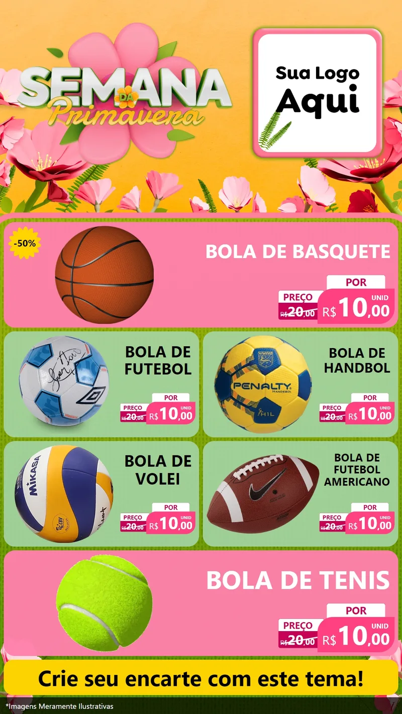 Modelo de TV para TV Vertical com o tema Semana da Primavera para Artigos Esportivos