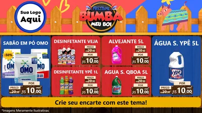 Modelo de TV para TV Horizontal com o tema Festival Bumba Meu Boi para Produtos de Limpeza