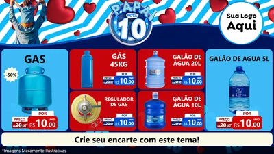 Modelo de TV para TV Horizontal com o tema Papai Nota 10 para Água e gás