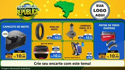 Modelo de TV para TV Horizontal com o tema Proclamação da República para Moto peças