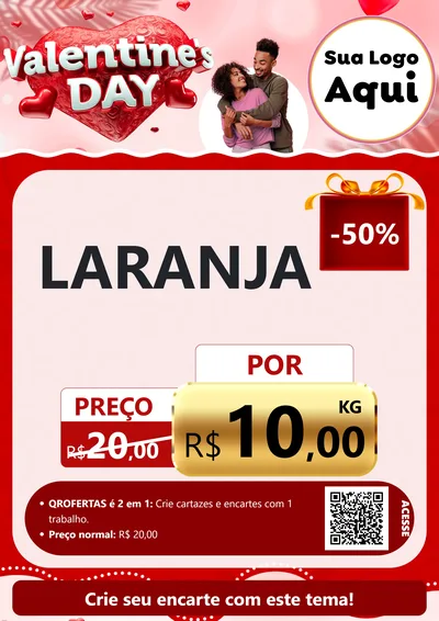 Modelo de Cartaz para Cartaz A4 Vertical com o tema Valentine's Day para Hortifrúti