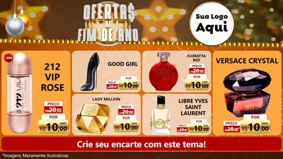 Modelo de TV para TV Horizontal com o tema Ofertas de Fim de Ano para Perfumes
