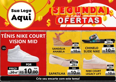 Modelo de Encarte para Encarte A4 Horizontal com o tema Segunda de Ofertas para Calçados