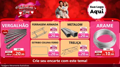 Modelo de TV para TV Horizontal com o tema Valentine's Day para Ferragens